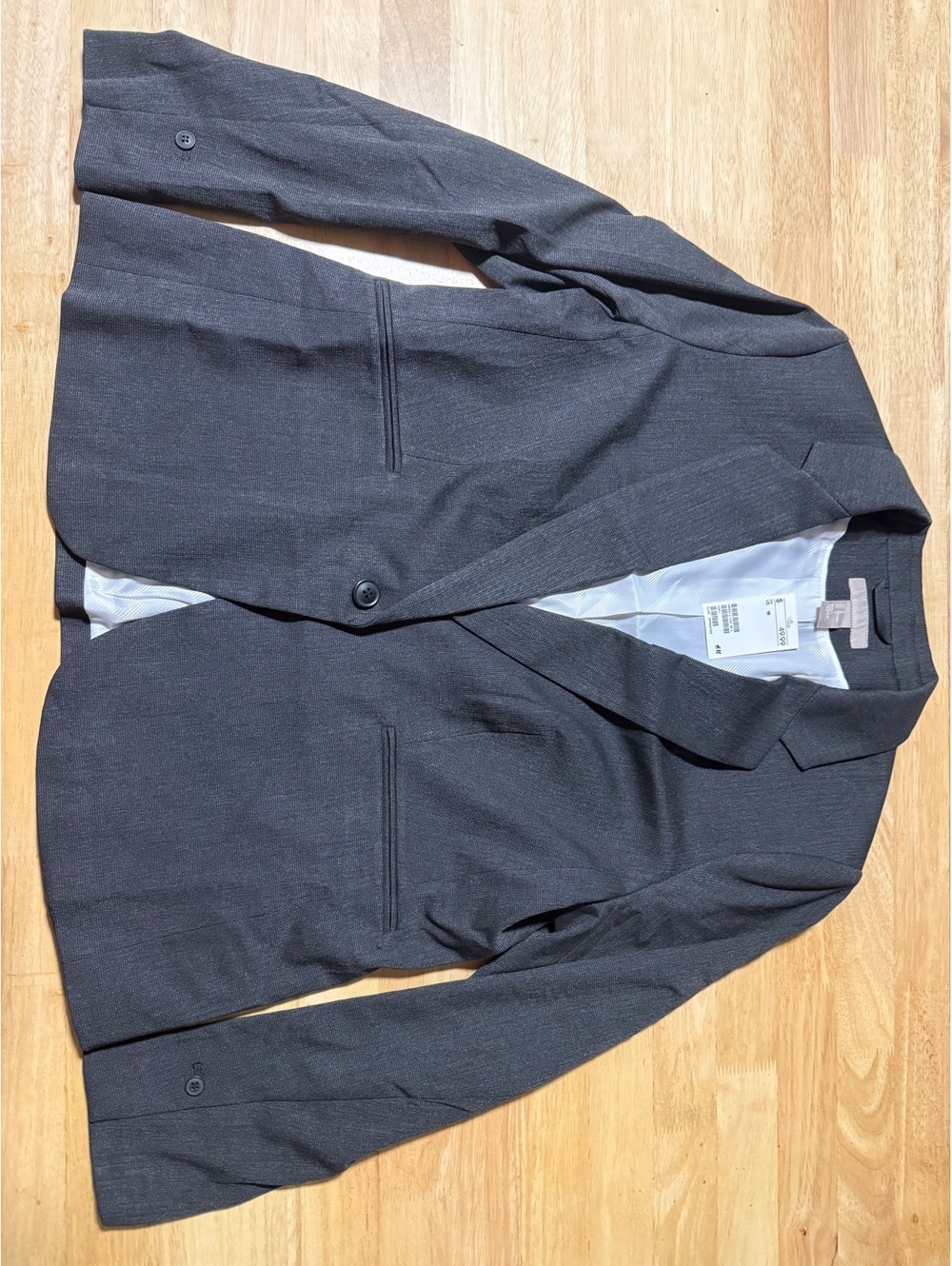 H&M Women’s Size 18 XL Charcoal Gray One Button Blazer NWT